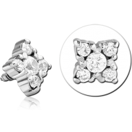 SURGICAL STEEL JEWELLED MICRO ATTACHMENT FOR 1.2MM INTERNALLY THREADED PINS PIERCING