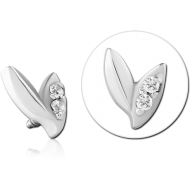 SURGICAL STEEL JEWELLED MICRO ATTACHMENT FOR 1.2MM INTERNALLY THREADED PINS PIERCING