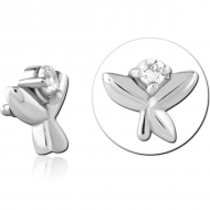 SURGICAL STEEL JEWELLED MICRO ATTACHMENT FOR 1.2MM INTERNALLY THREADED PINS PIERCING