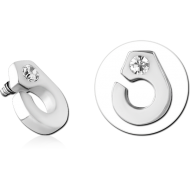 SURGICAL STEEL JEWELLED MICRO ATTACHMENT FOR 1.2MM INTERNALLY THREADED PINS PIERCING