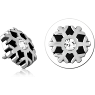 SURGICAL STEEL JEWELLED MICRO ATTACHMENT FOR 1.2MM INTERNALLY THREADED PINS PIERCING