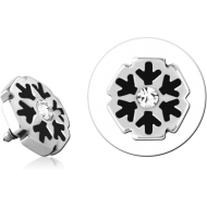 SURGICAL STEEL JEWELLED MICRO ATTACHMENT FOR 1.2MM INTERNALLY THREADED PINS PIERCING
