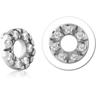 SURGICAL STEEL JEWELLED MICRO ATTACHMENT FOR 1.2MM INTERNALLY THREADED PINS PIERCING