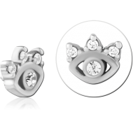 SURGICAL STEEL JEWELLED MICRO ATTACHMENT FOR 1.2MM INTERNALLY THREADED PINS PIERCING