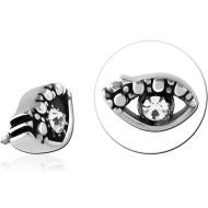 SURGICAL STEEL JEWELLED MICRO ATTACHMENT FOR 1.2MM INTERNALLY THREADED PINS PIERCING