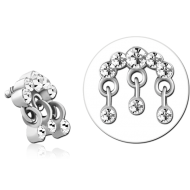 SURGICAL STEEL JEWELLED MICRO ATTACHMENT FOR 1.2MM INTERNALLY THREADED PINS PIERCING