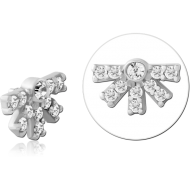 SURGICAL STEEL JEWELLED MICRO ATTACHMENT FOR 1.2MM INTERNALLY THREADED PINS PIERCING