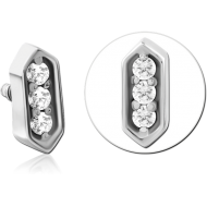 SURGICAL STEEL JEWELLED MICRO ATTACHMENT FOR 1.2MM INTERNALLY THREADED PINS PIERCING