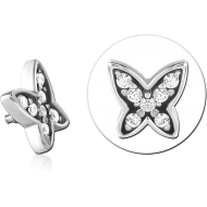 SURGICAL STEEL JEWELLED MICRO ATTACHMENT FOR 1.2MM INTERNALLY THREADED PINS PIERCING