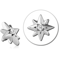 SURGICAL STEEL JEWELLED MICRO ATTACHMENT FOR 1.2MM INTERNALLY THREADED PINS PIERCING