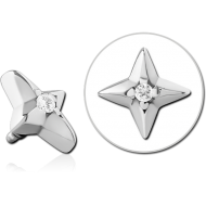 SURGICAL STEEL JEWELLED MICRO ATTACHMENT FOR 1.2MM INTERNALLY THREADED PINS PIERCING