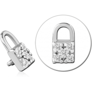 SURGICAL STEEL JEWELLED MICRO ATTACHMENT FOR 1.2MM INTERNALLY THREADED PINS PIERCING
