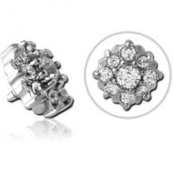SURGICAL STEEL JEWELLED MICRO ATTACHMENT FOR 1.2MM INTERNALLY THREADED PINS - SUN PIERCING