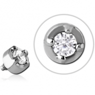 SURGICAL STEEL JEWELLED MICRO ATTACHMENT FOR 1.2MM INTERNALLY THREADED PINS - ROUND PIERCING