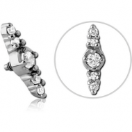 SURGICAL STEEL JEWELLED MICRO ATTACHMENT FOR 1.2MM INTERNALLY THREADED PINS - TRIPLE PIERCING
