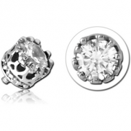 SURGICAL STEEL JEWELLED MICRO ATTACHMENT FOR 1.2MM INTERNALLY THREADED PINS - CROWN PIERCING
