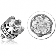 SURGICAL STEEL JEWELLED MICRO ATTACHMENT FOR 1.2MM INTERNALLY THREADED PINS - CROWN PIERCING