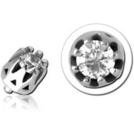 SURGICAL STEEL JEWELLED MICRO ATTACHMENT FOR 1.2MM INTERNALLY THREADED PINS - CROWN PIERCING