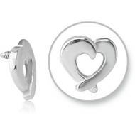 SURGICAL STEEL MICRO ATTACHMENT FOR 1.2MM INTERNALLY THREADED PINS - HEART PIERCING