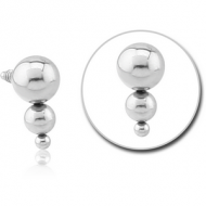 SURGICAL STEEL MICRO ATTACHMENT FOR 1.2MM INTERNALLY THREADED PINS - TRIPLE BALLS PIERCING