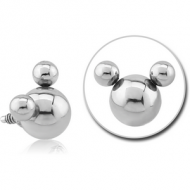 SURGICAL STEEL MICRO ATTACHMENT FOR 1.2MM INTERNALLY THREADED PINS - BALLS HEAD PIERCING