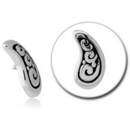 SURGICAL STEEL MICRO ATTACHMENT FOR 1.2MM INTERNALLY THREADED PINS - FILIGREE PIERCING