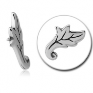 SURGICAL STEEL MICRO ATTACHMENT FOR 1.2MM INTERNALLY THREADED PINS - LEAF PIERCING