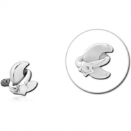 SURGICAL STEEL MICRO ATTACHMENT FOR 1.2MM INTERNALLY THREADED PINS - ANNULAR ECLIPSE AND STAR PIERCING