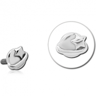 SURGICAL STEEL MICRO ATTACHMENT FOR 1.2MM INTERNALLY THREADED PINS - EYE STAR PIERCING
