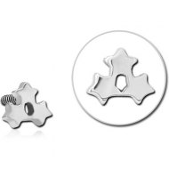 SURGICAL STEEL MICRO ATTACHMENT FOR 1.2MM INTERNALLY THREADED PINS - TRIPLE STAR PIERCING