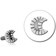 SURGICAL STEEL MICRO ATTACHMENT FOR 1.2MM INTERNALLY THREADED PINS - CRESCENT PIERCING