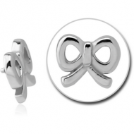 SURGICAL STEEL MICRO ATTACHMENT FOR 1.2MM INTERNALLY THREADED PINS - BOW TIE PIERCING