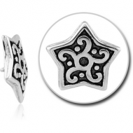 SURGICAL STEEL MICRO ATTACHMENT FOR 1.2MM INTERNALLY THREADED PINS - STAR PIERCING