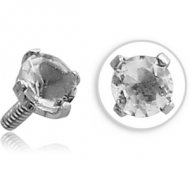 SURGICAL STEEL ROUND PRONG SET DIAMOND JEWELLED FOR 1.6MM INTERNALLY THREADED PINS PIERCING