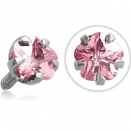 SURGICAL STEEL FLOWER PRONG SET JEWELLED FOR 1.6MM INTERNALLY THREADED PINS PIERCING