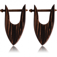 ORGANIC WOODEN EARRINGS PAIR PALM TRIBAL