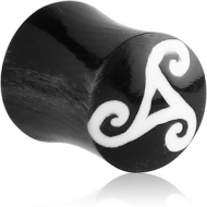 ORGANIC HORN PLUG DOUBLE FLARED WITH INLAY - TRISQUE PIERCING
