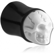 ORGANIC CARVED HORN PLUG DOUBLE FLARED TRIBAL - SKULL PIERCING