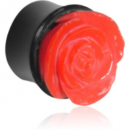 ORGANIC CARVED HORN PLUG - RESIN ROSE PIERCING