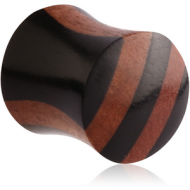 ORGANIC IRON PLUG DOUBLE FLARED - WOOD-SAWO STRIPES PIERCING