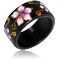 ORGANIC WOODEN RING PAINTED