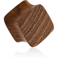 ORGANIC WOODEN PLUG TEAK SQUARE DOUBLE FLARED PIERCING