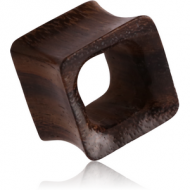 ORGANIC WOODEN TUNNEL DOUBLE FLARED - BLACK WOOD-SONO - SQUARE
