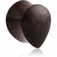 ORGANIC WOODEN PLUG BLACK WOOD-SONO DOUBLE FLARED TEAR DROP