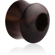 ORGANIC WOODEN TUNNEL DOUBLE FLARED - BLACK WOOD-SONO - OFF CENTER PIERCING