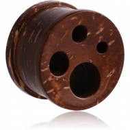 ORGANIC WOODEN PLUG TEAK PAW RIDGED PIERCING