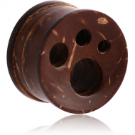 ORGANIC COCONUT SHELL PLUG PAW RIDGED PIERCING