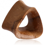 ORGANIC WOODEN TUNNEL TEAK DOUBLE FLARED TRIANGULAR PIERCING