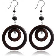 ORGANIC WOODEN EARRINGS PAIR PAINTED