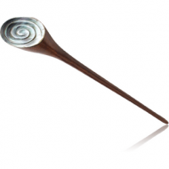 ORGANIC WOODEN HAIR CLIP BLACK WOOD-SONO WITH SYNTHETIC SHELL